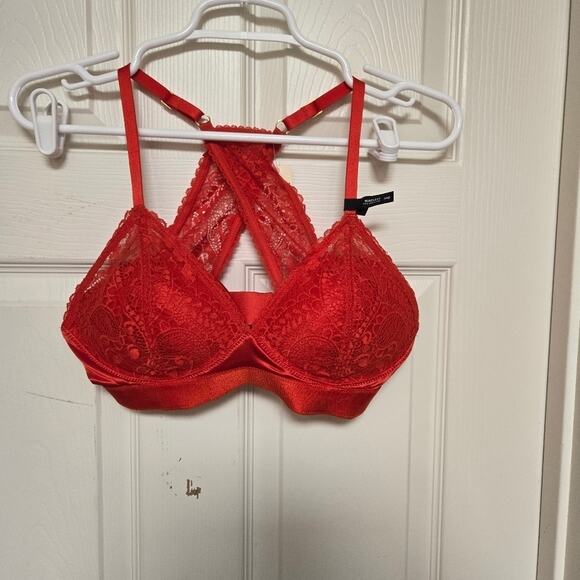 Aerie Red Lace Wireless Balconette Bra 34D NWT - Picture 7 of 12